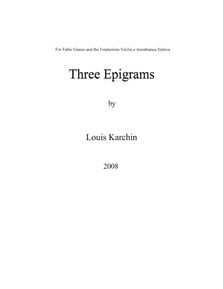 [Karchin] Three Epigrams