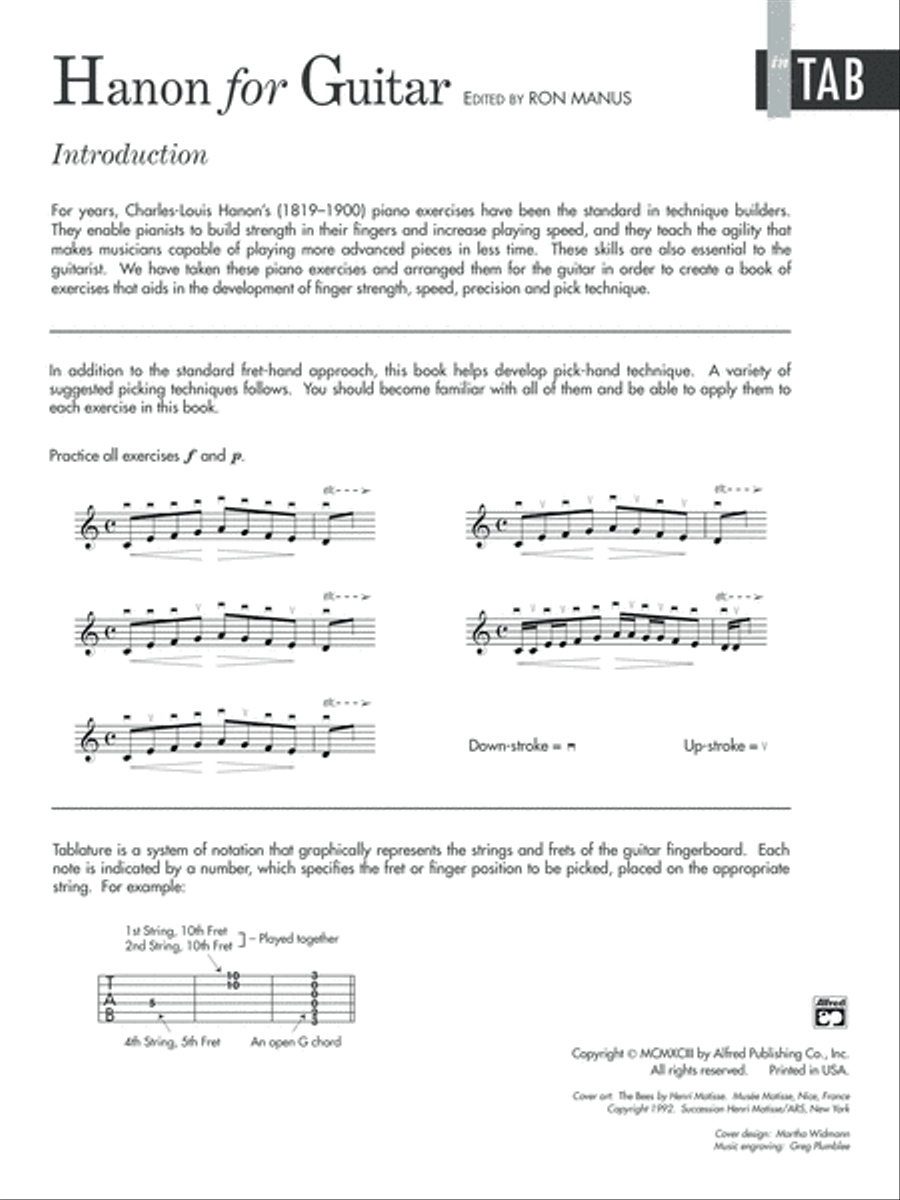 Hanon for Guitar - in Tab