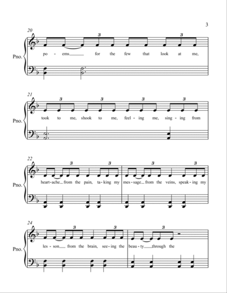 Believer Easy Piano scores gallery preview page 3