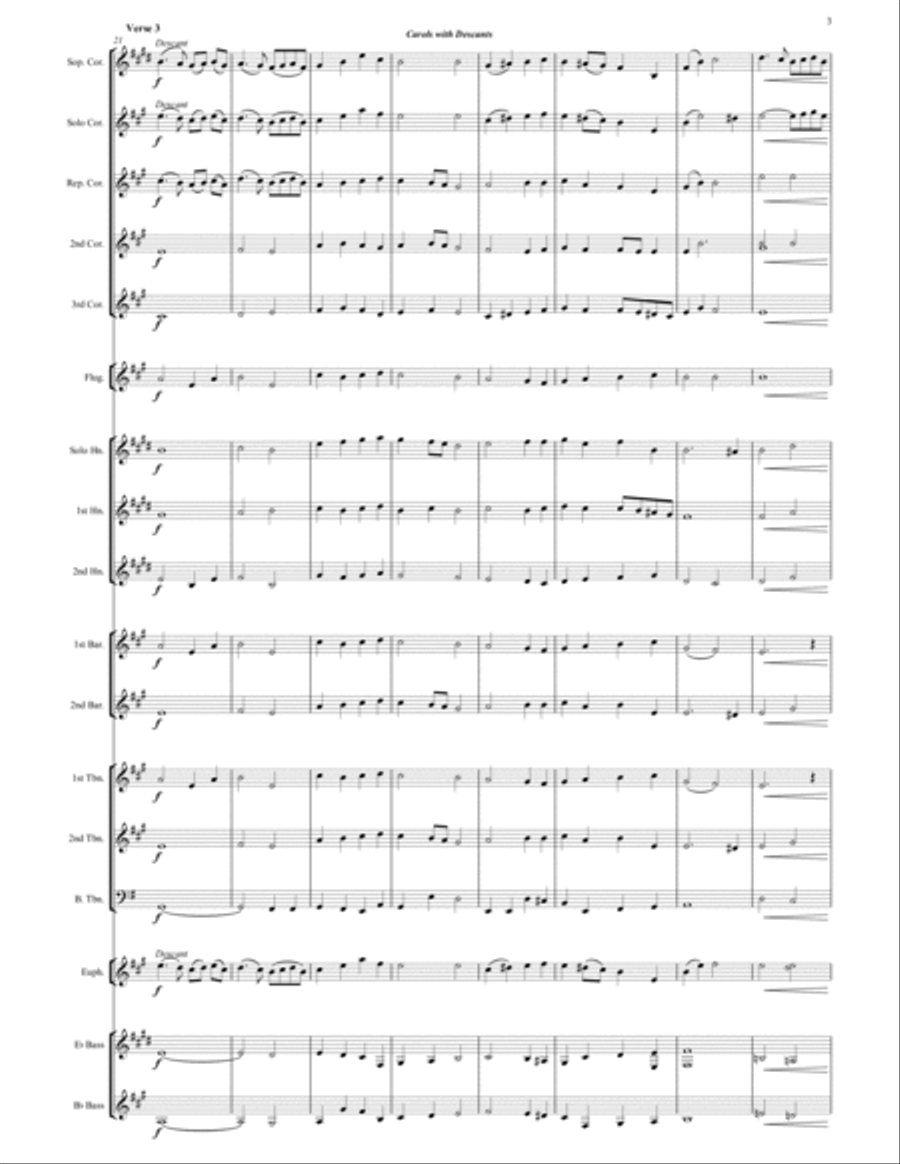 Christmas Carols with Descants Brass Band scores gallery preview page 3