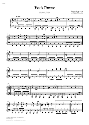 Book cover for Tetris Theme - Piano Solo (Full Score)