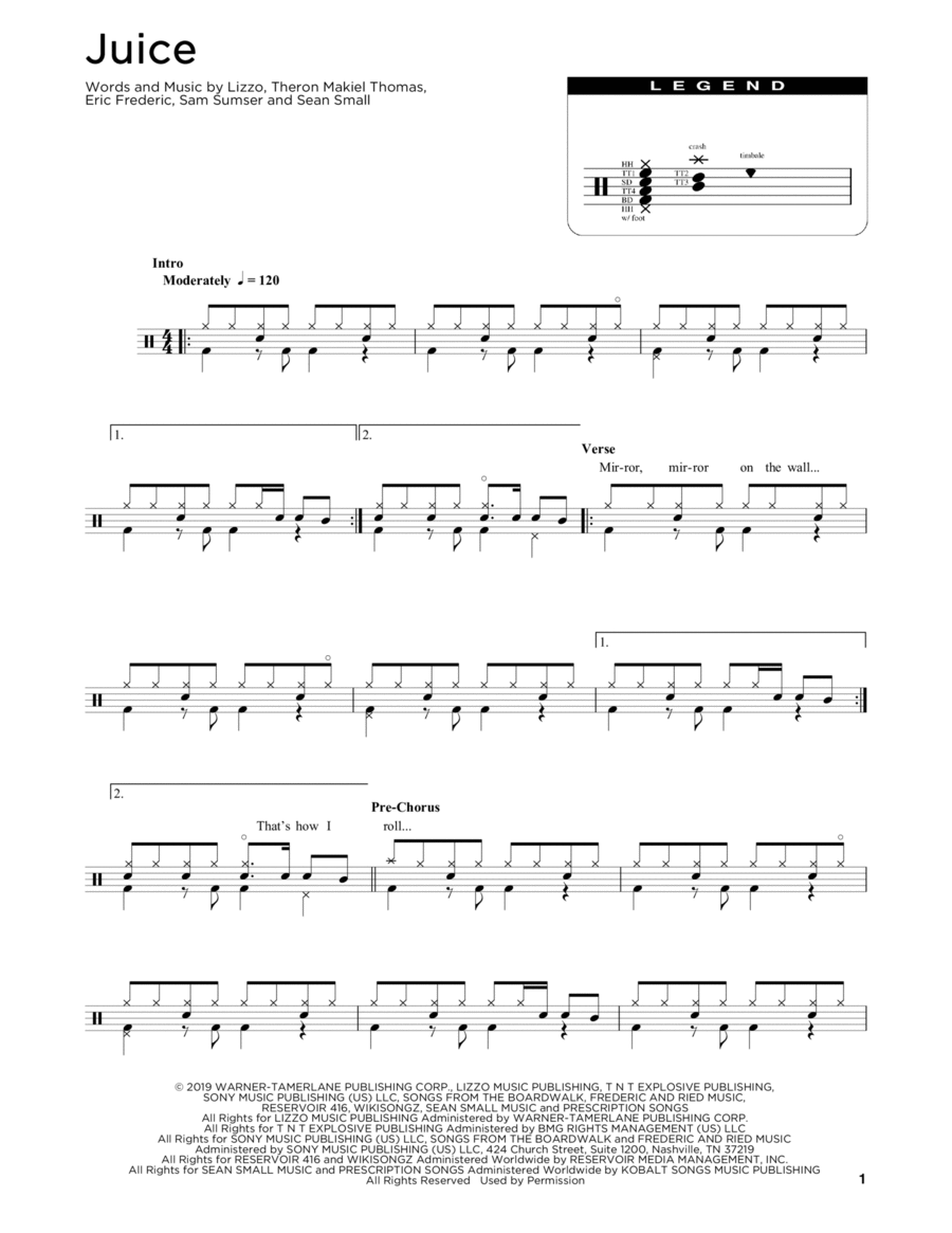 Juice Juice Drum Set scores gallery preview page 1