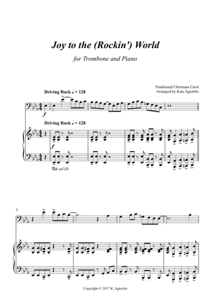 Joy to the (Rockin') World - Trombone and Piano image number null