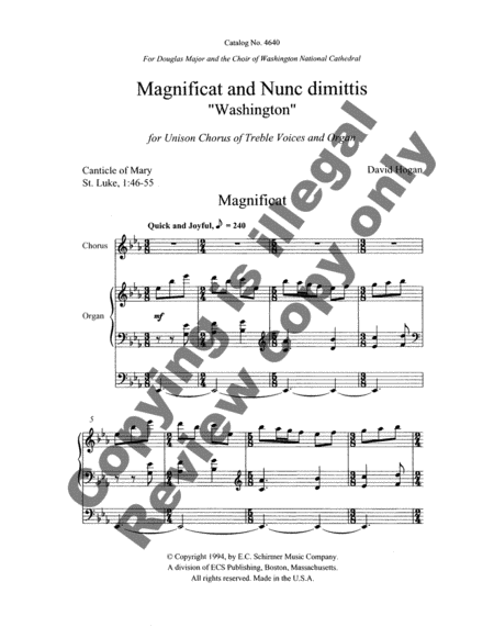 Magnificat & Nunc Dimittis ("Washington")