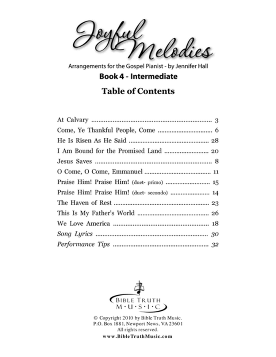 Joyful Melodies Piano Book #4