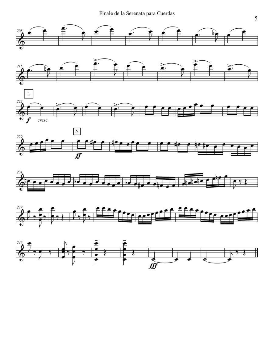 Finale (Tema Russo) from Tschaikowsky's String Serenade, op. 48 PARTS ONLY String Orchestra scores gallery preview page 5