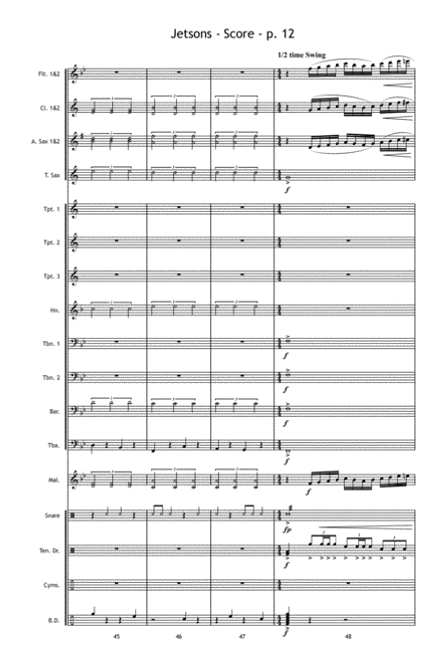 Jetsons Jetsons Marching Band scores gallery preview page 13