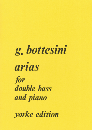 Book cover for Arias. arr Bottesini. DB & Pf