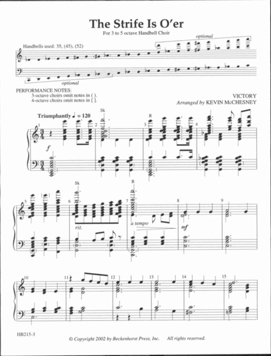 The Strife Is O'er 5-Octaves scores gallery preview page 2
