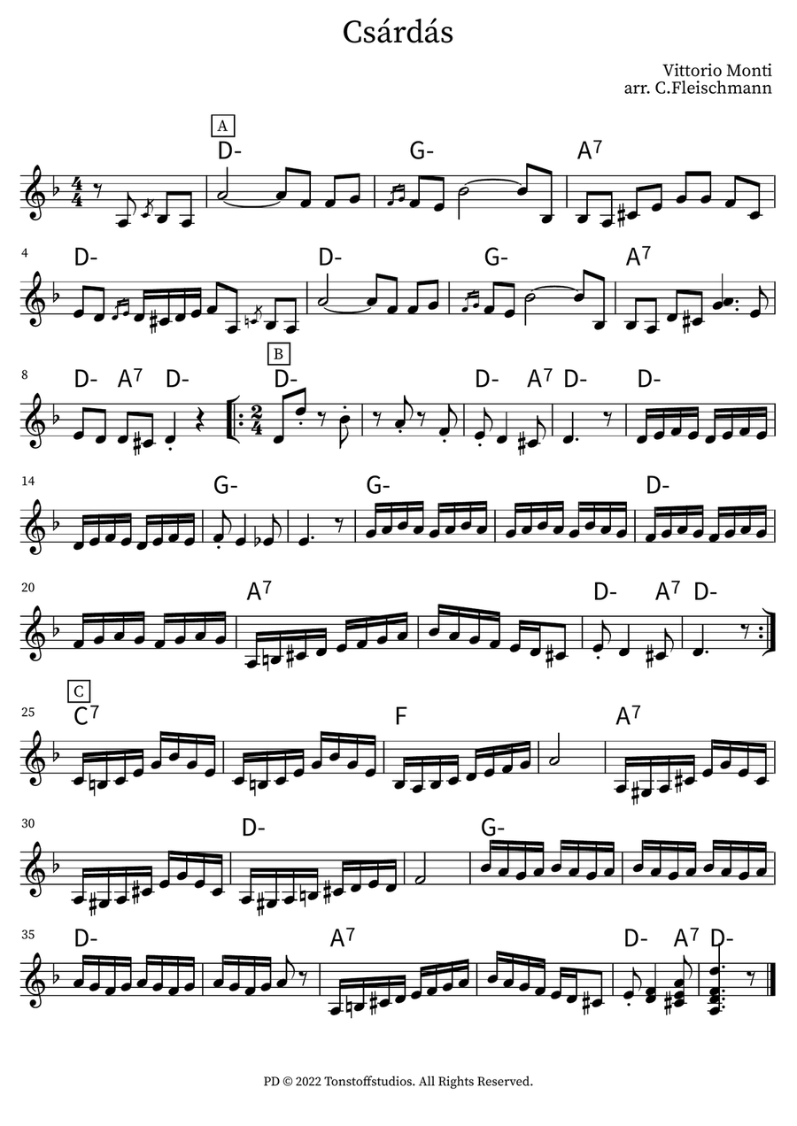 Csárdás Piano scores gallery preview page 1