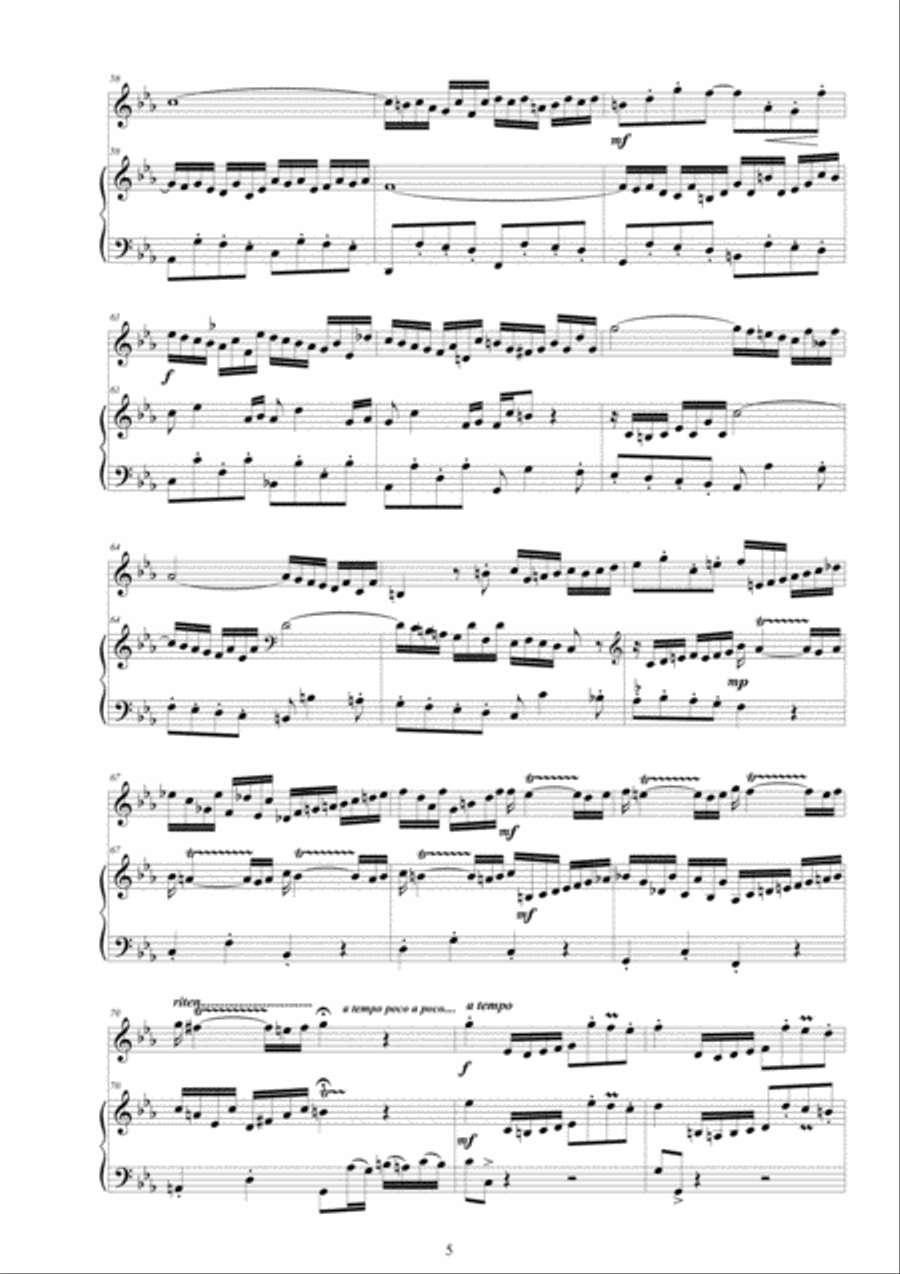 Bach - Violin Sonata No.2 in C minor BWV 526 for Violin and Harpsichord (or Piano) String Duet scores gallery preview page 5