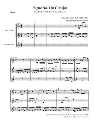 Fugue No. 1 in C Major (WTC Book 2) for Clarinet Trio