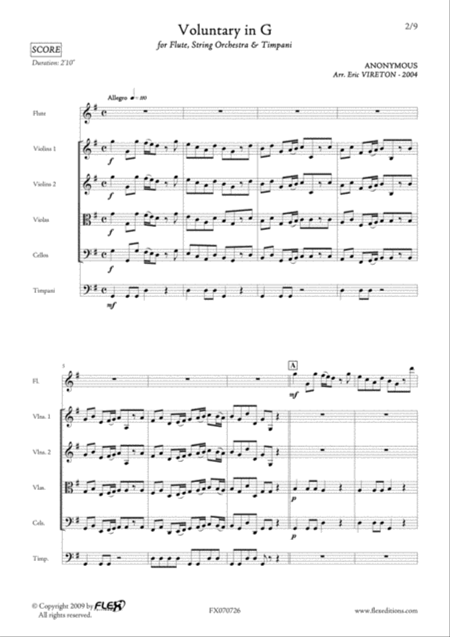 Volontary in G Volontary in G String Orchestra scores gallery preview page 2