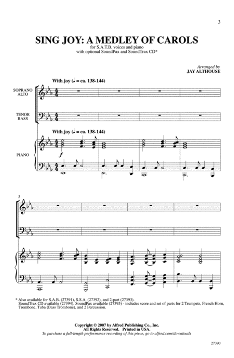 Sing Joy: A Medley of Carols 4-Part scores gallery preview page 2