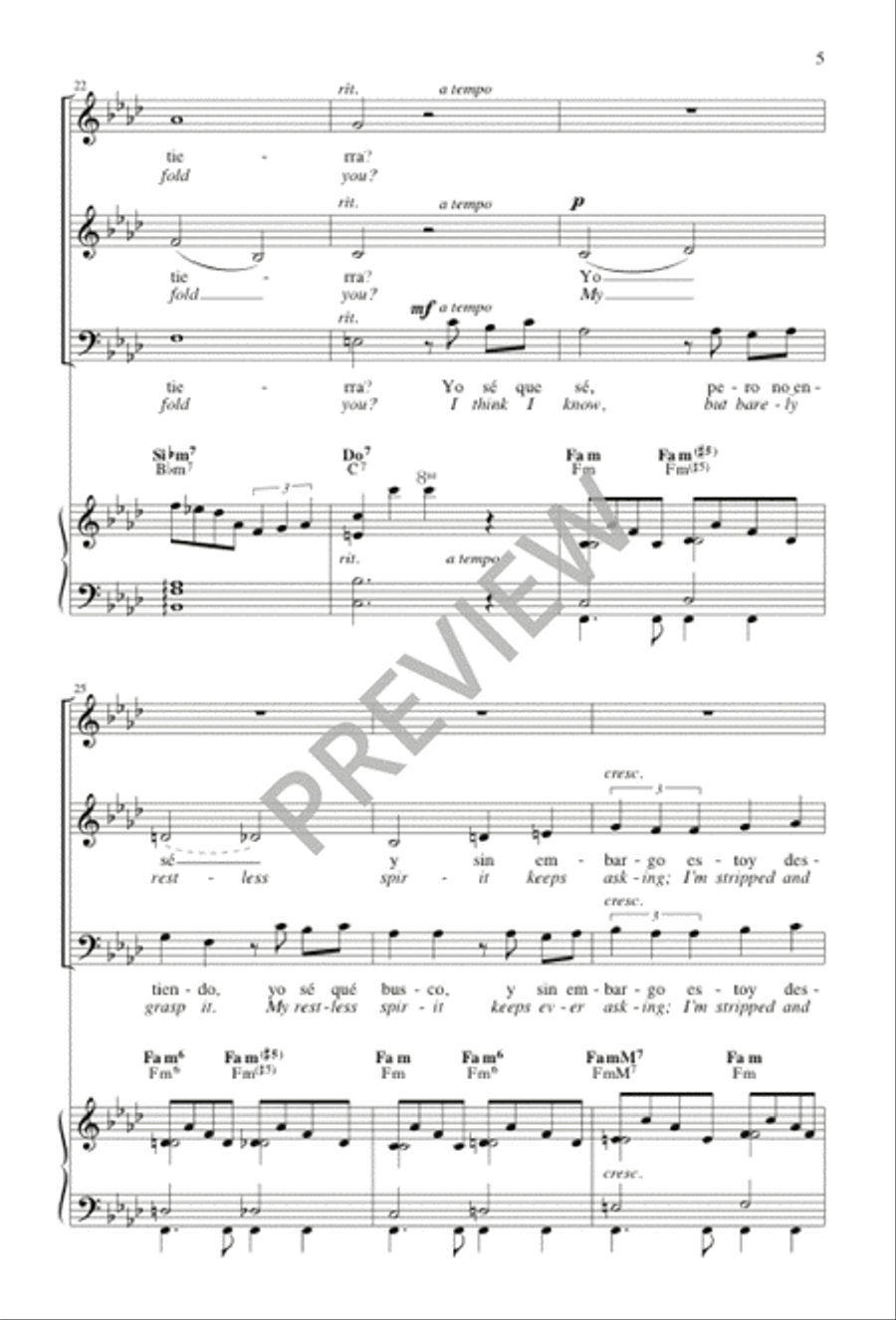 Yo Sé Que Sé / I Think I Know 3-Part scores gallery preview page 5