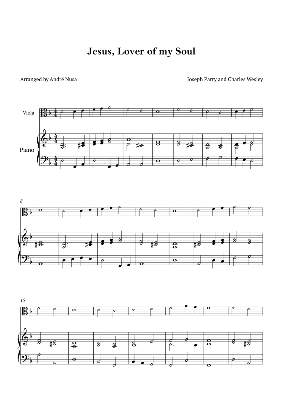 Jesus, Lover of my Soul Viola scores gallery preview page 1
