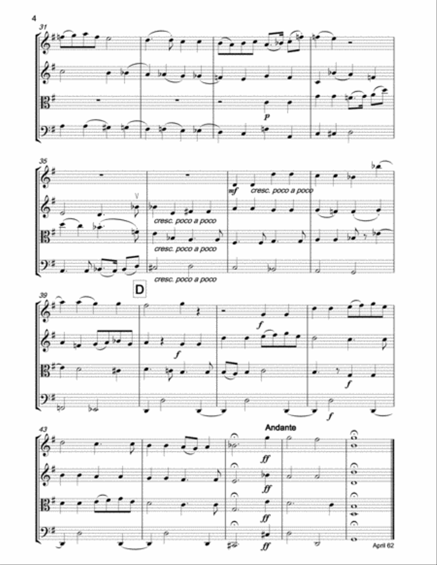 IAN BUTTERWORTH Baa Baa Black Sheep Fugue for string quartet String Quartet scores gallery preview page 4