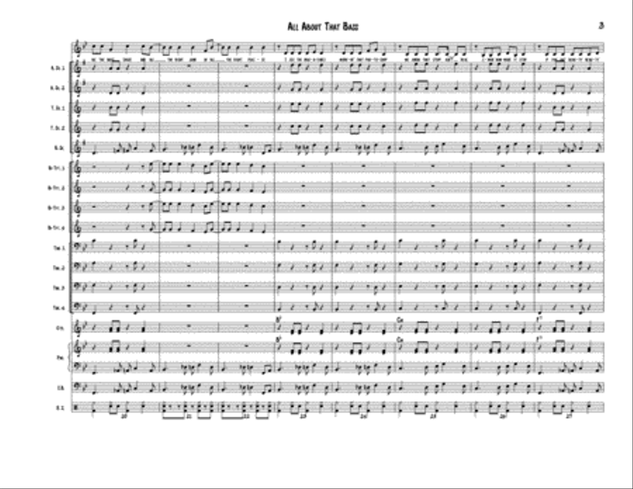 All About That Bass Small Ensemble scores gallery preview page 4