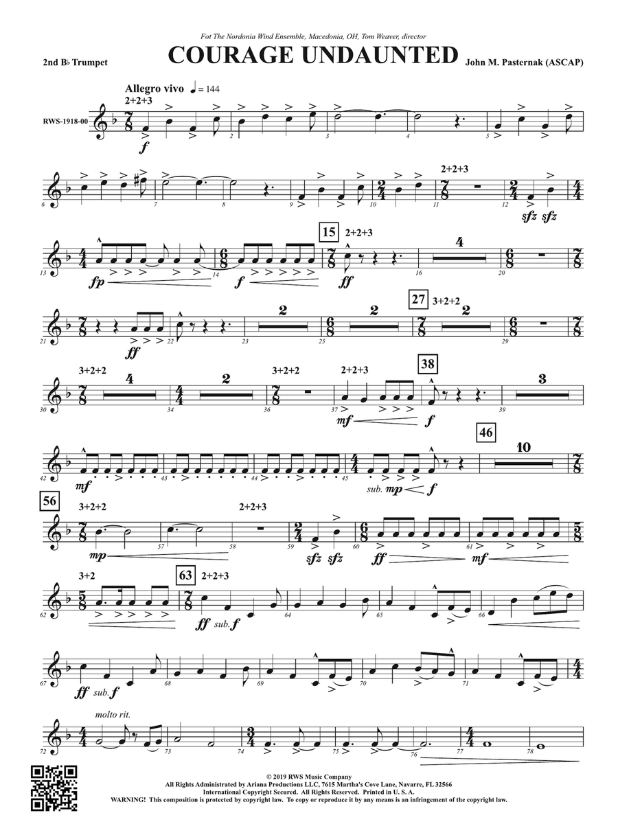 Courage Undaunted: 2nd B-flat Trumpet