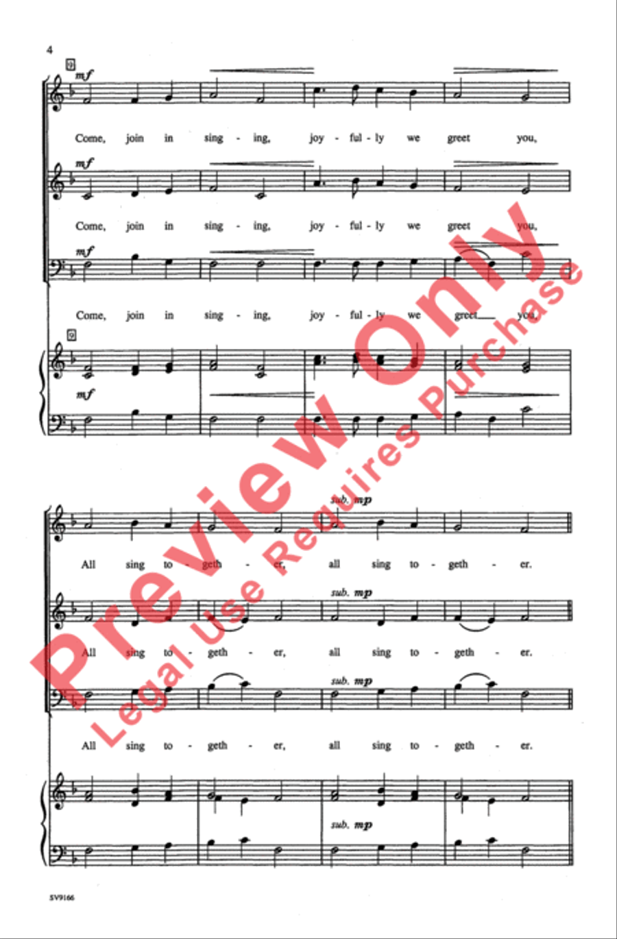 Come, Join in Singing 3-Part scores gallery preview page 4