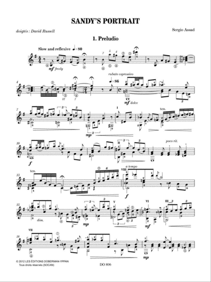 Sandy’s Portrait Sandy’s Portrait Classical Guitar scores gallery preview page 2