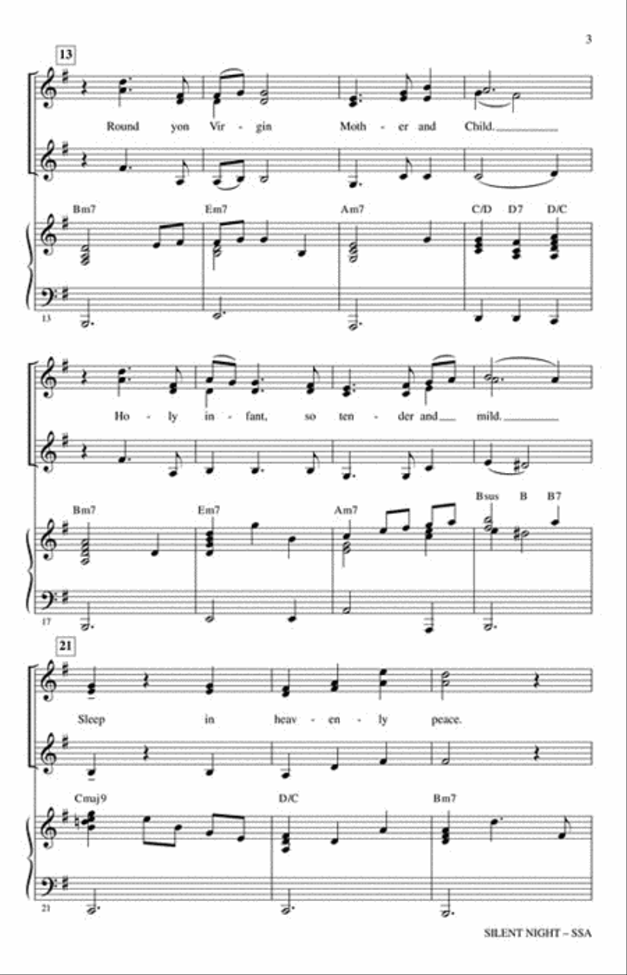 Silent Night SSA scores gallery preview page 3