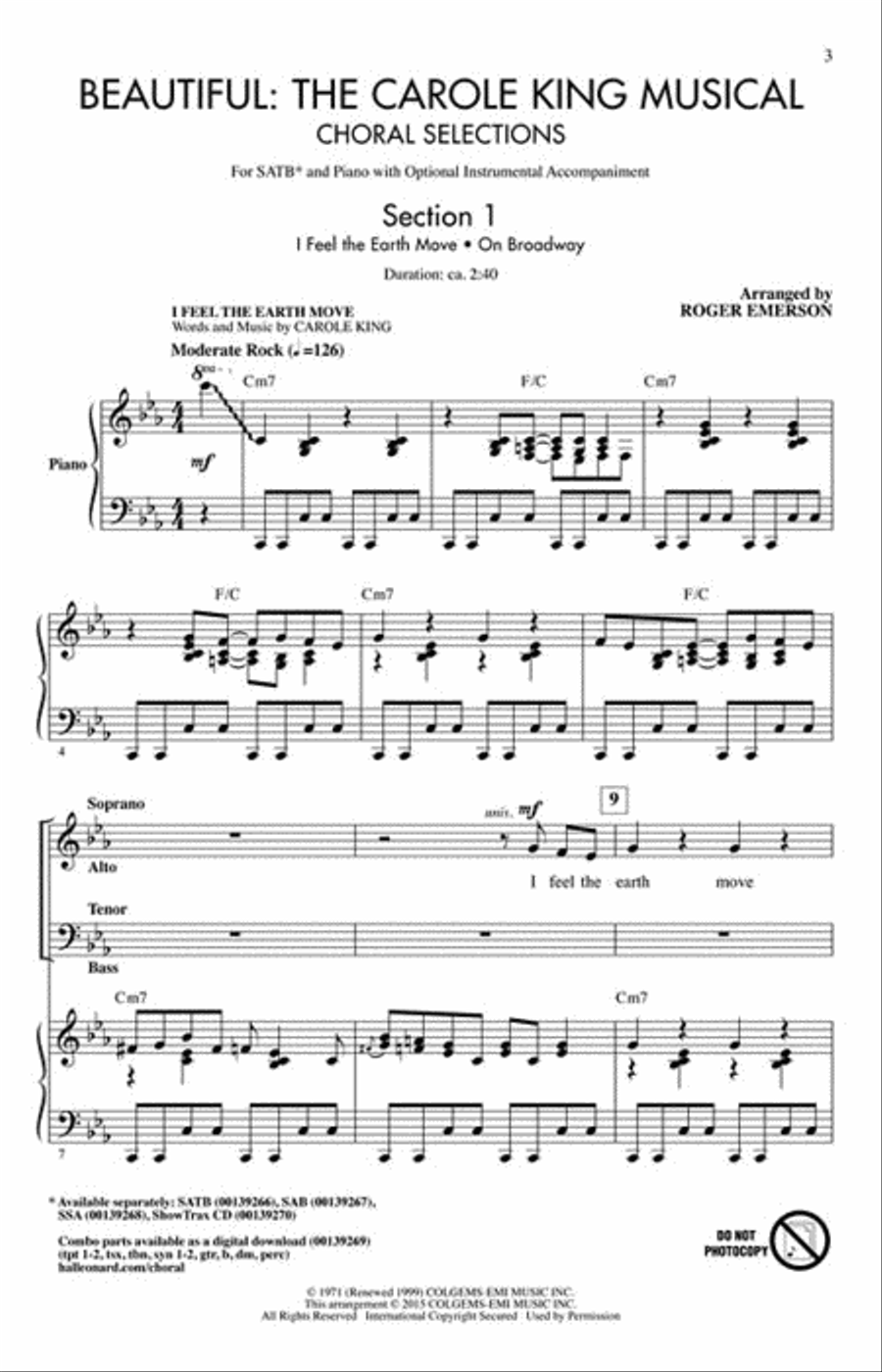 Beautiful: The Carole King Musical 4-Part scores gallery preview page 2
