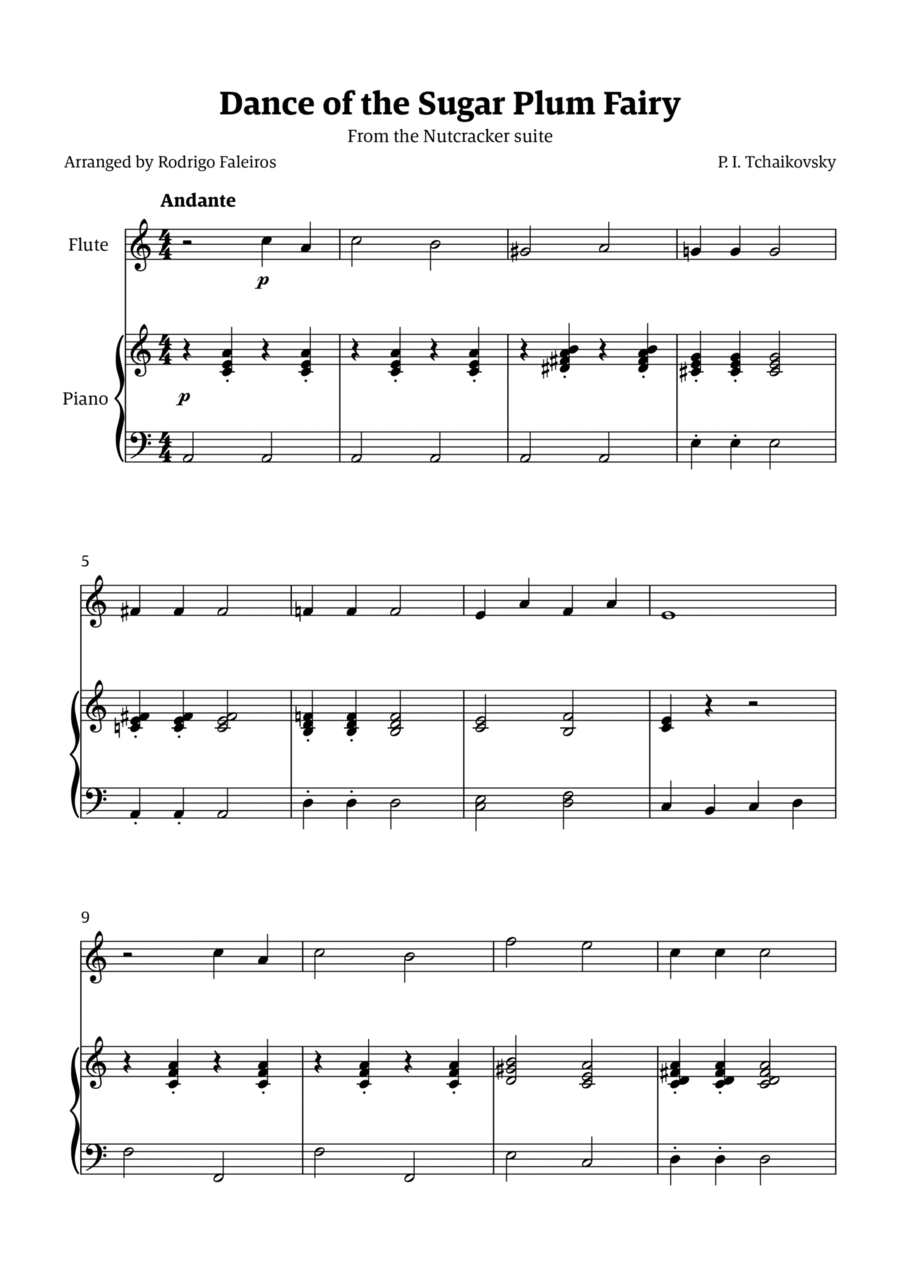 Sugar Plum Fairy theme Flute Solo scores gallery preview page 1
