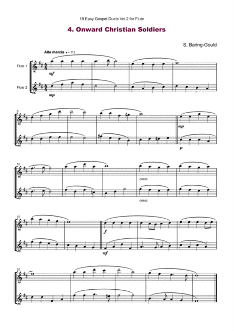 18 Easy Gospel Duets Vol.2 for Flute Flute Duet scores gallery preview page 6