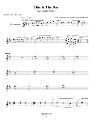This Is The Day (An Easter Psalm) - two Bb instruments