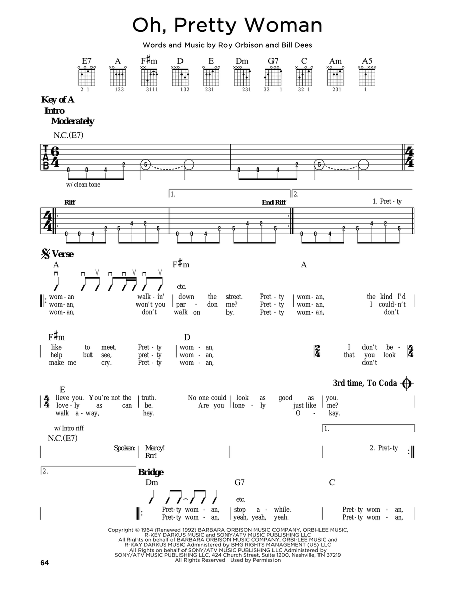 Oh, Pretty Woman Electric Guitar scores gallery preview page 1