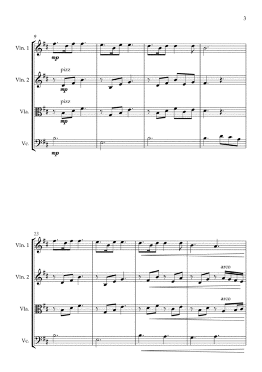 The Skye Boat Song (Theme from Outlander) - for String Quartet String Quartet scores gallery preview page 3