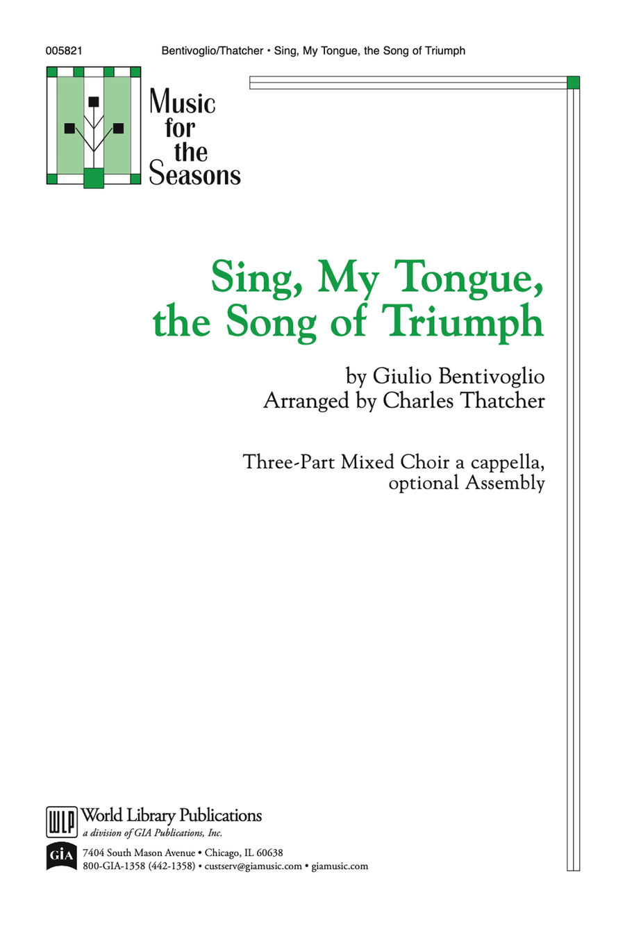 Sing, My Tongue, the Song of Triumph 3-Part scores gallery preview page 1