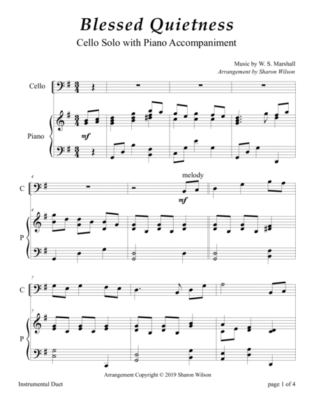 Praise Him with Stringed Instruments: Collection of 10 Hymns for Cello Solo with Piano Accompaniment by Sharon Wilson Piano - Digital Sheet Music