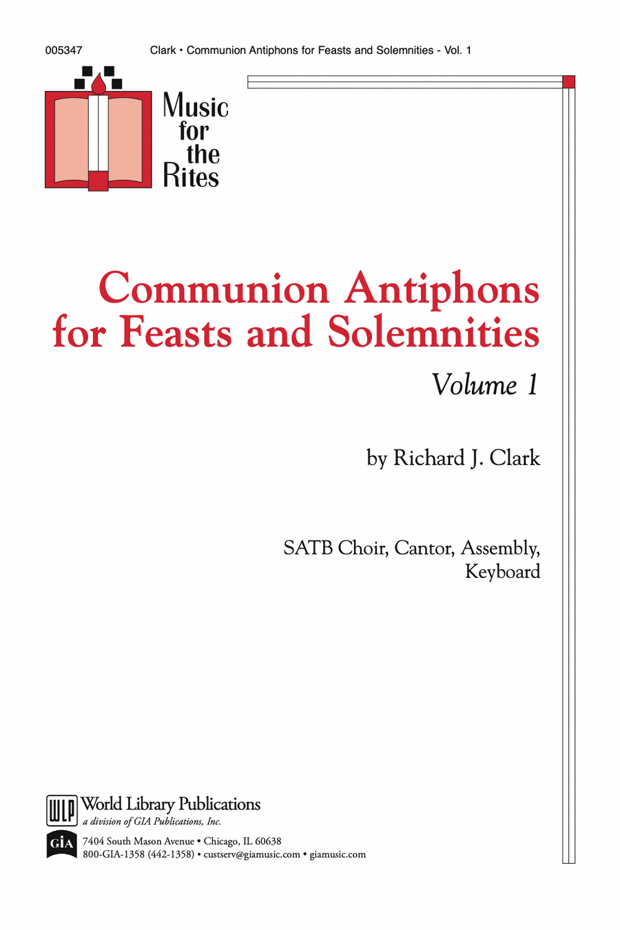 Communion Antiphons for Feasts and Solemnities - Volume 1