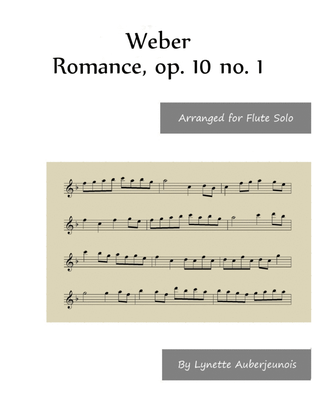 Book cover for Romance, op. 10 no. 1 - Flute Solo