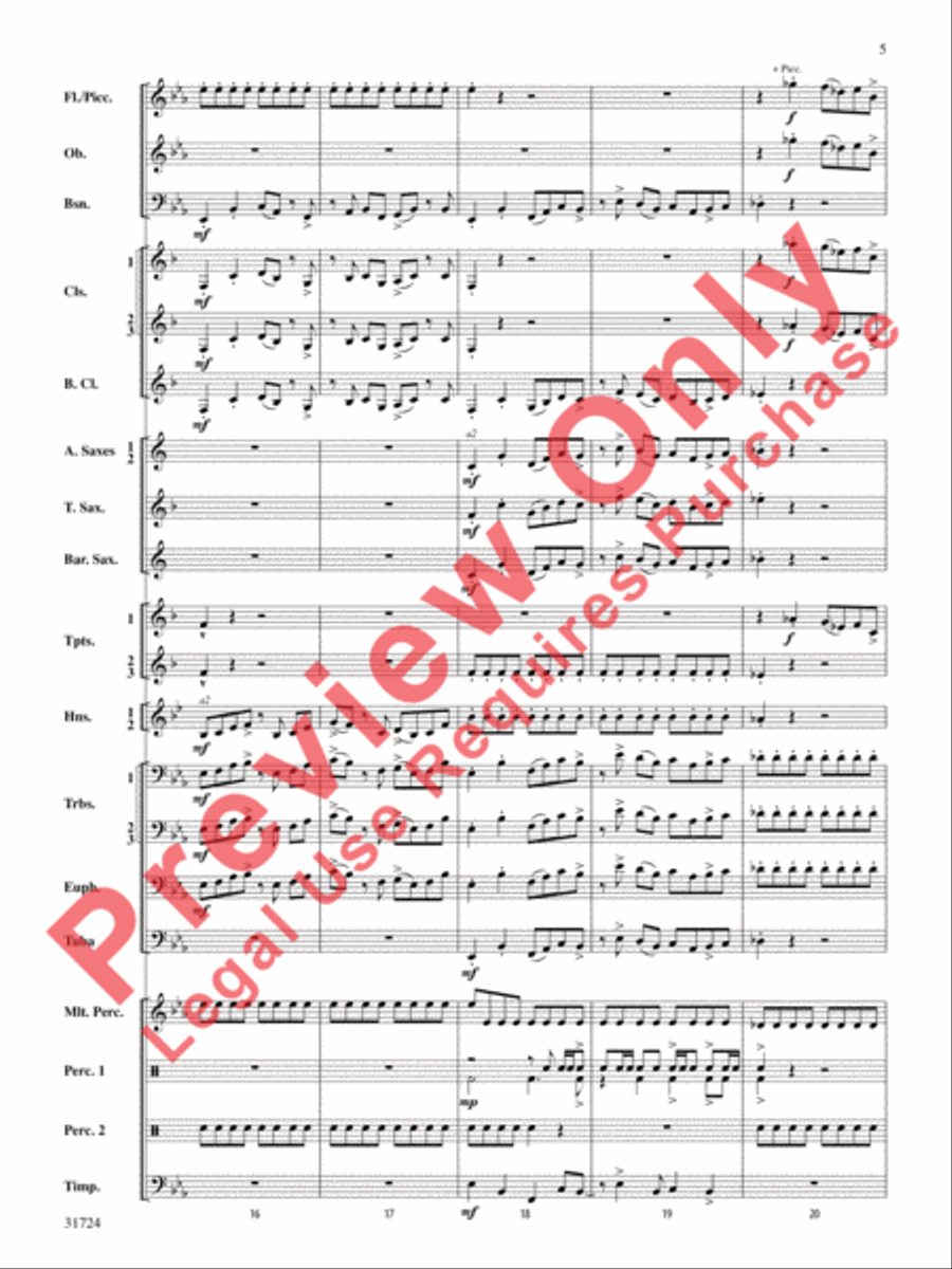 Choreography (score only) Concert Band scores gallery preview page 6
