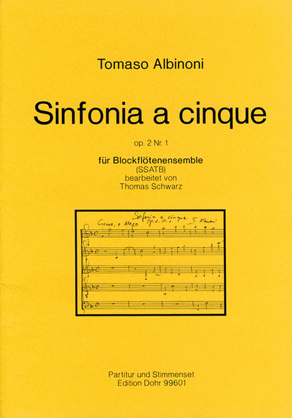 Sinfonia a cinque op. 2/1 (für Blockflötenensemble (SSATB))
