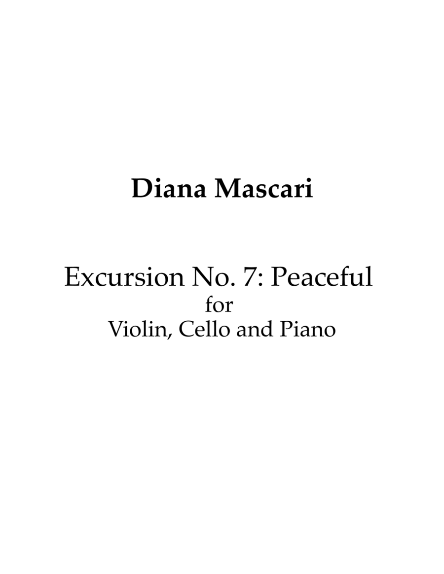 Excursion No. 7: Peaceful for Violin, Cello and Piano Piano Trio scores gallery preview page 1