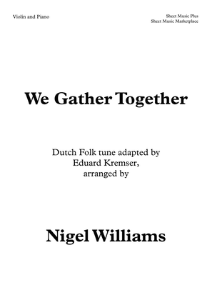 Book cover for We Gather Together, for Violin and Piano