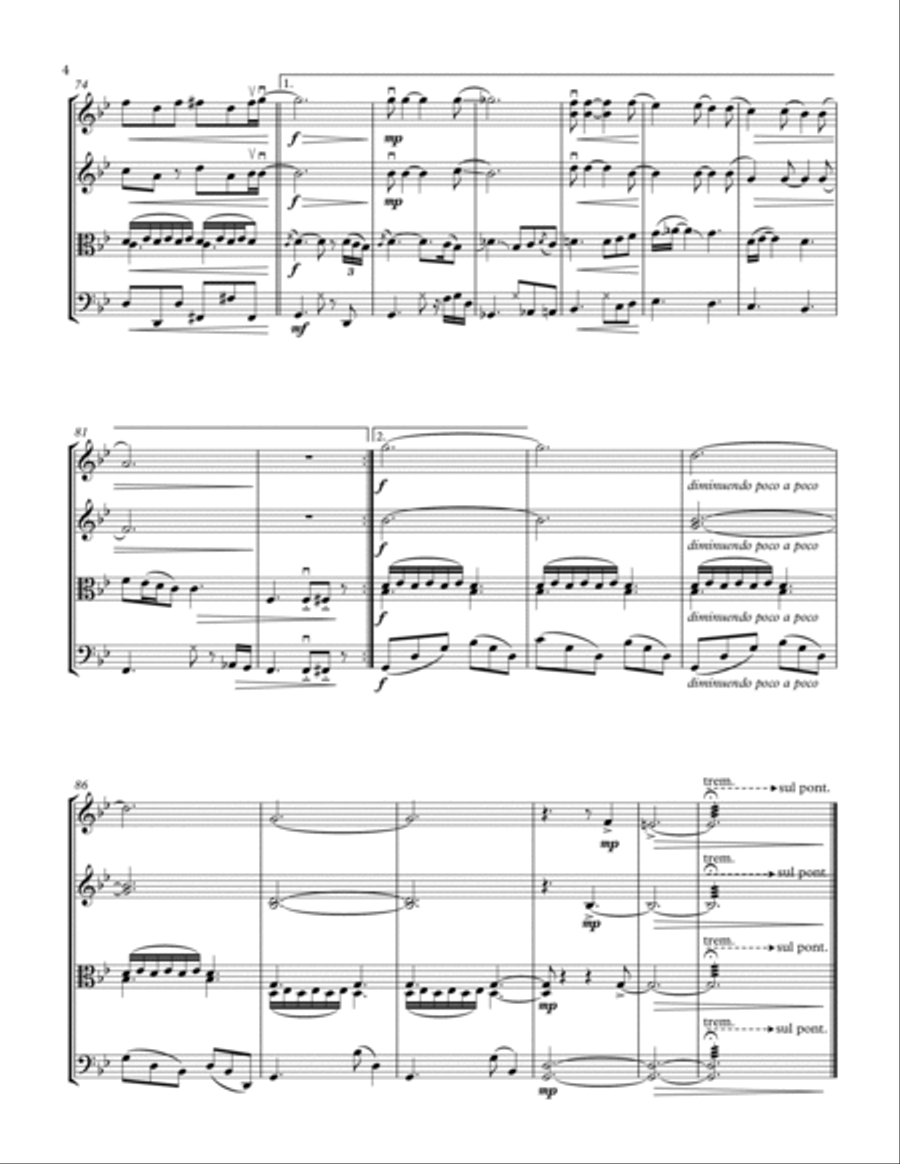 Shine On You Crazy Diamond (Parts 1-5) String Quartet scores gallery preview page 4