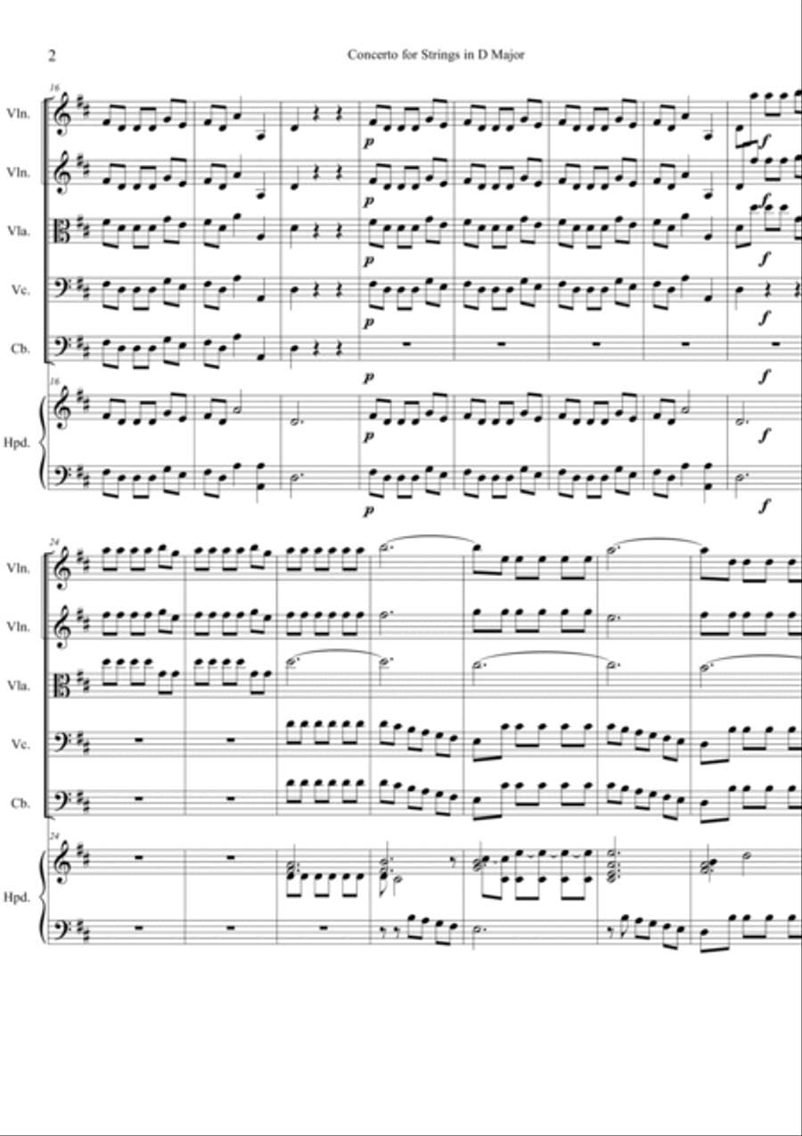 Concerto for Strings in D Major RV 121 Chamber Orchestra scores gallery preview page 3