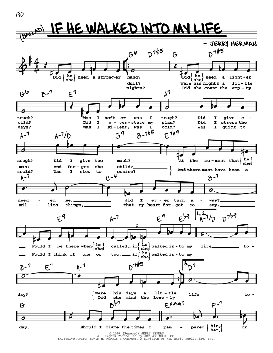 If He Walked Into My Life (High Voice) High Voice scores gallery preview page 1