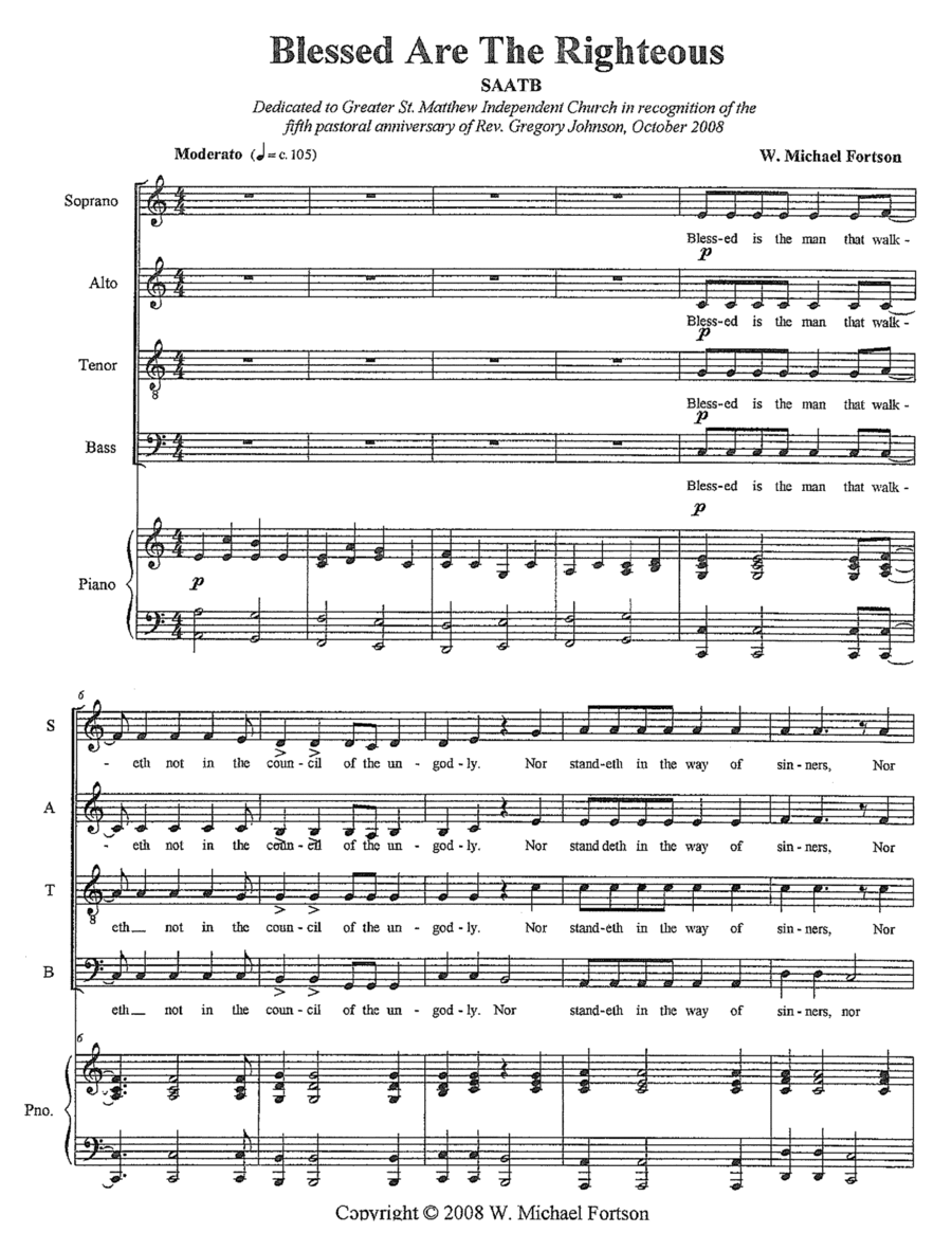 Blessed Are The Righteous Choir scores gallery preview page 1