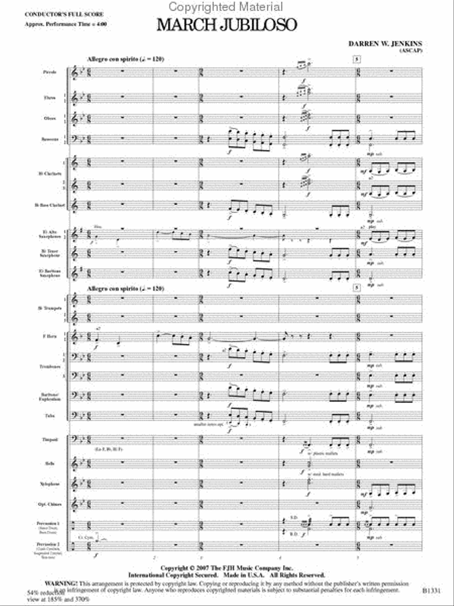 March Jubiloso Concert Band scores gallery preview page 2
