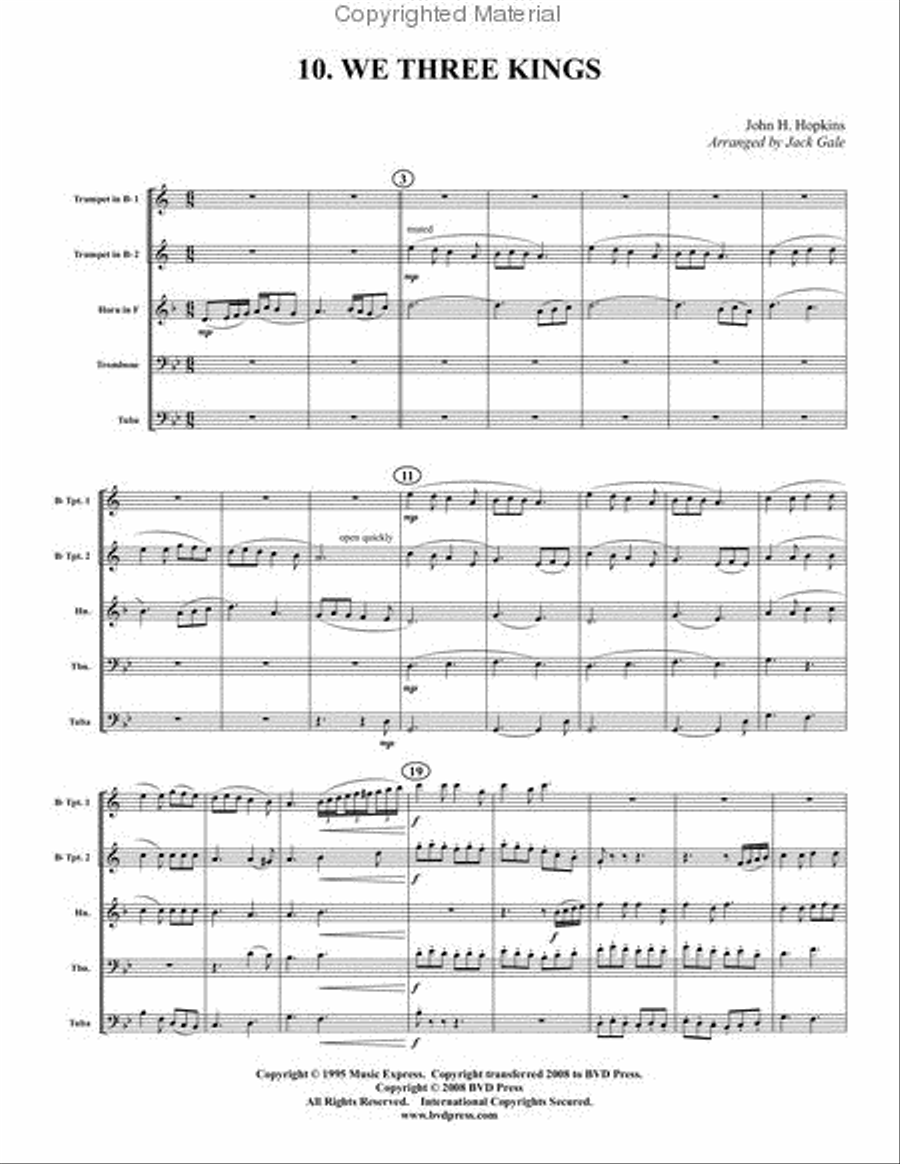 Twelve Christmas Carols Brass Quintet scores gallery preview page 11