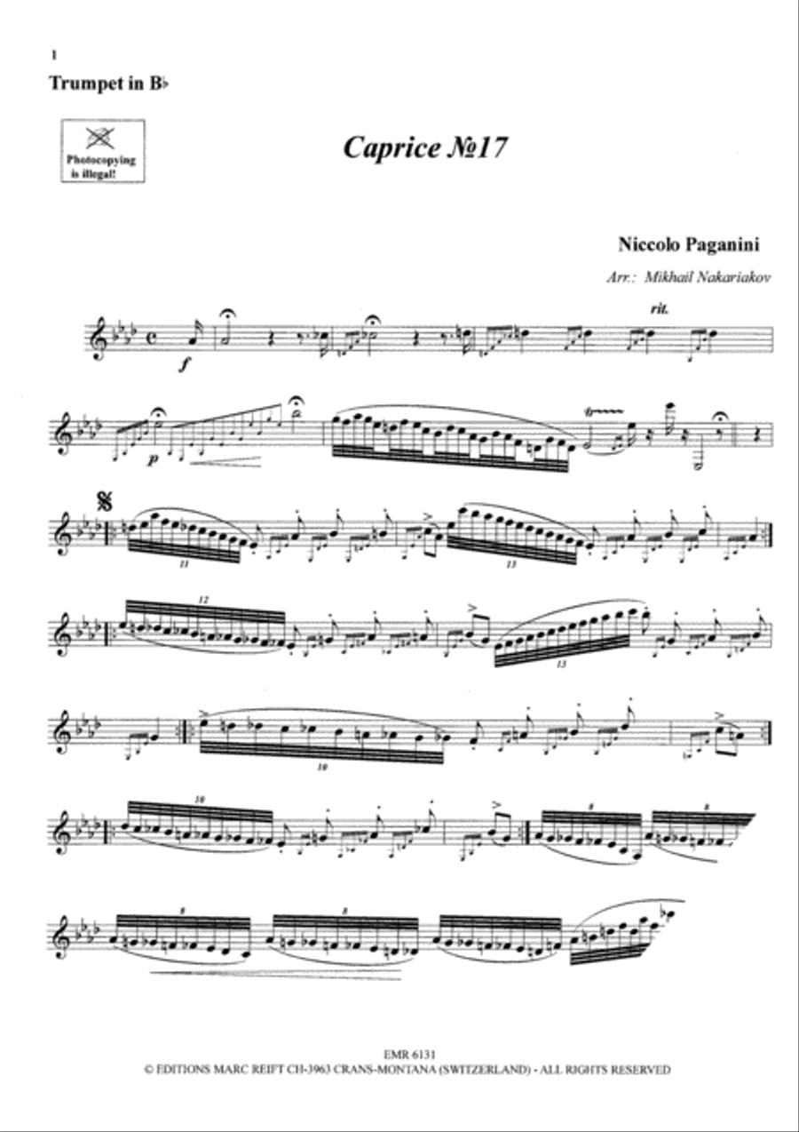 Caprice No. 17 Cornet scores gallery preview page 6