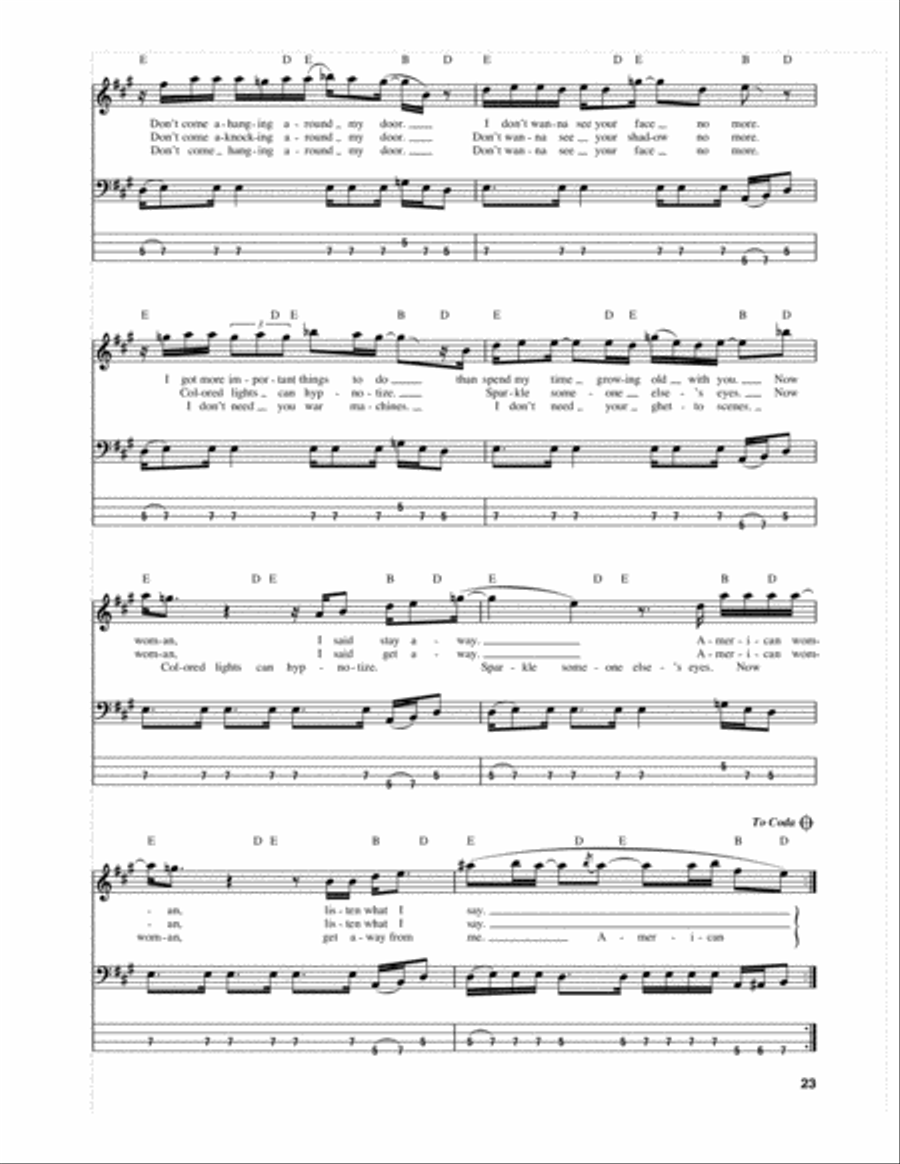 American Woman Guitar Tablature scores gallery preview page 2