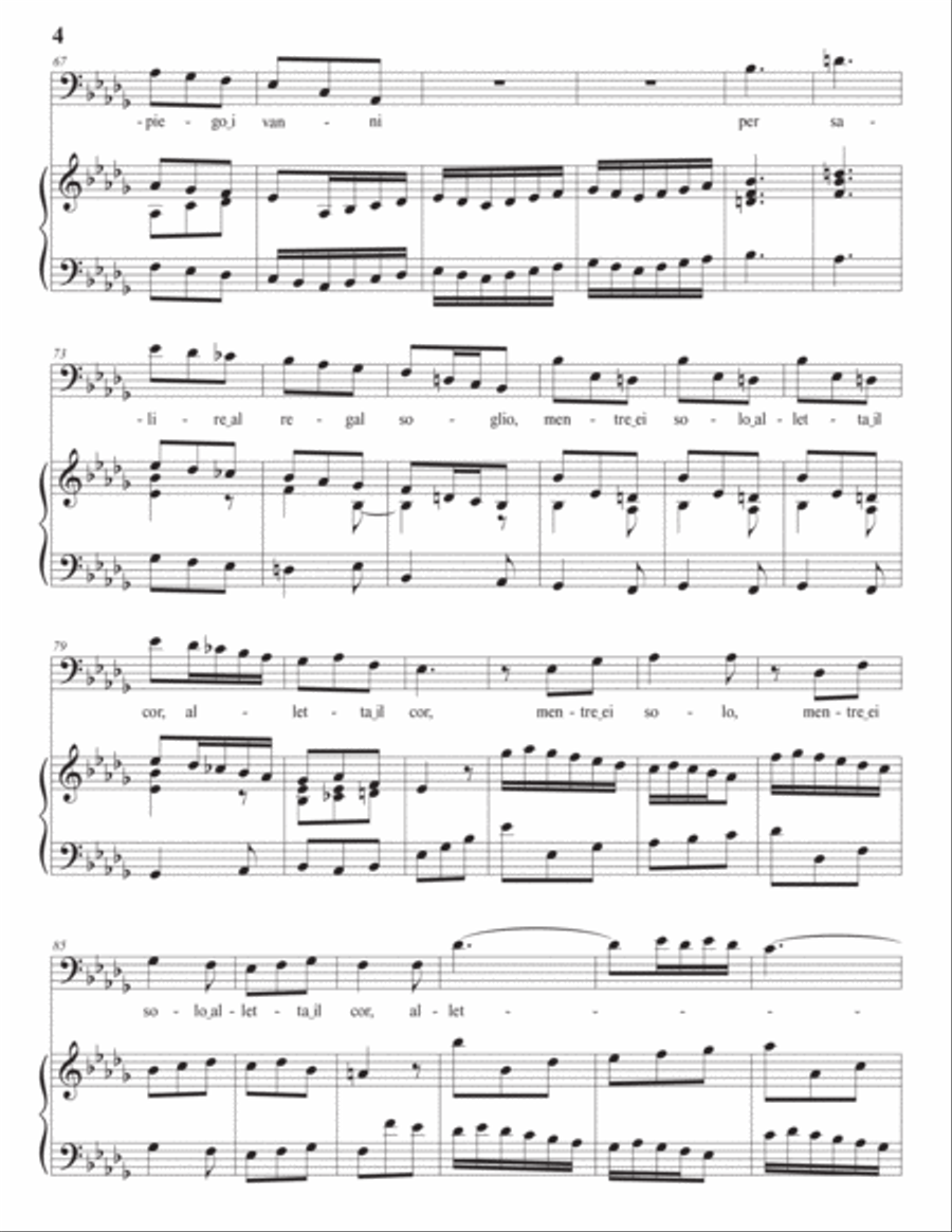 HANDEL: Di Cupido impiego i vanni (transposed to B-flat minor) Voice scores gallery preview page 5