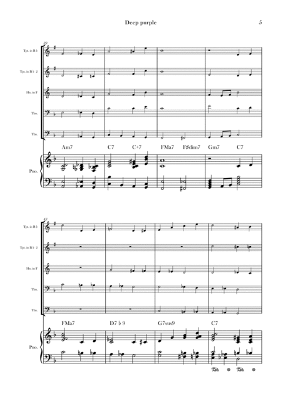 Deep Purple Brass Quintet scores gallery preview page 5